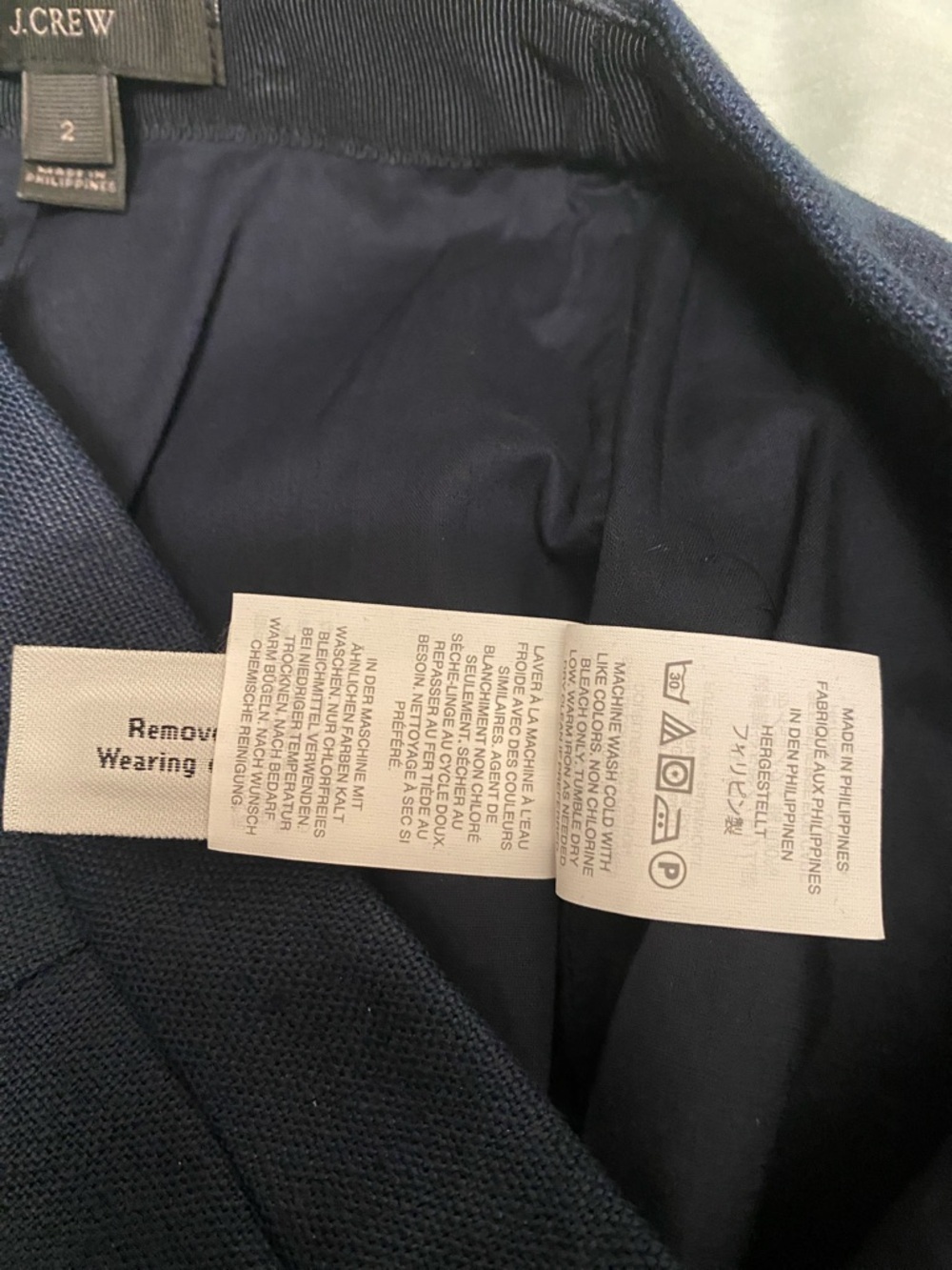 J. Crew | Skirts | J Crew Linen Pencil Skirt Navy blue 100% leinen Size 2 - Picture 8 of 9